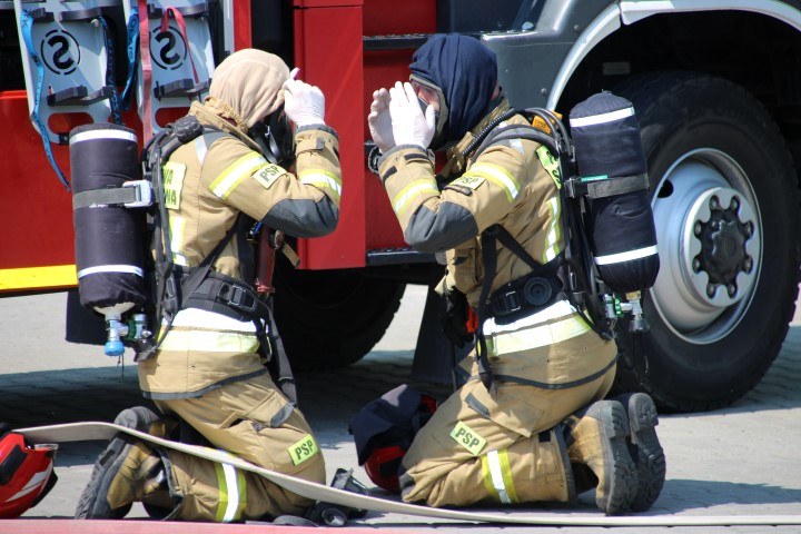 Ćwiczenia strażaków w CSRG 3