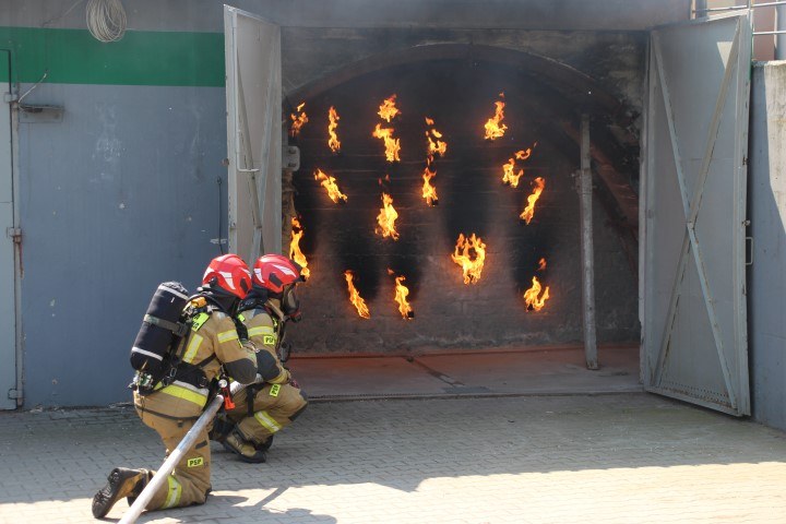 Ćwiczenia strażaków w CSRG 8