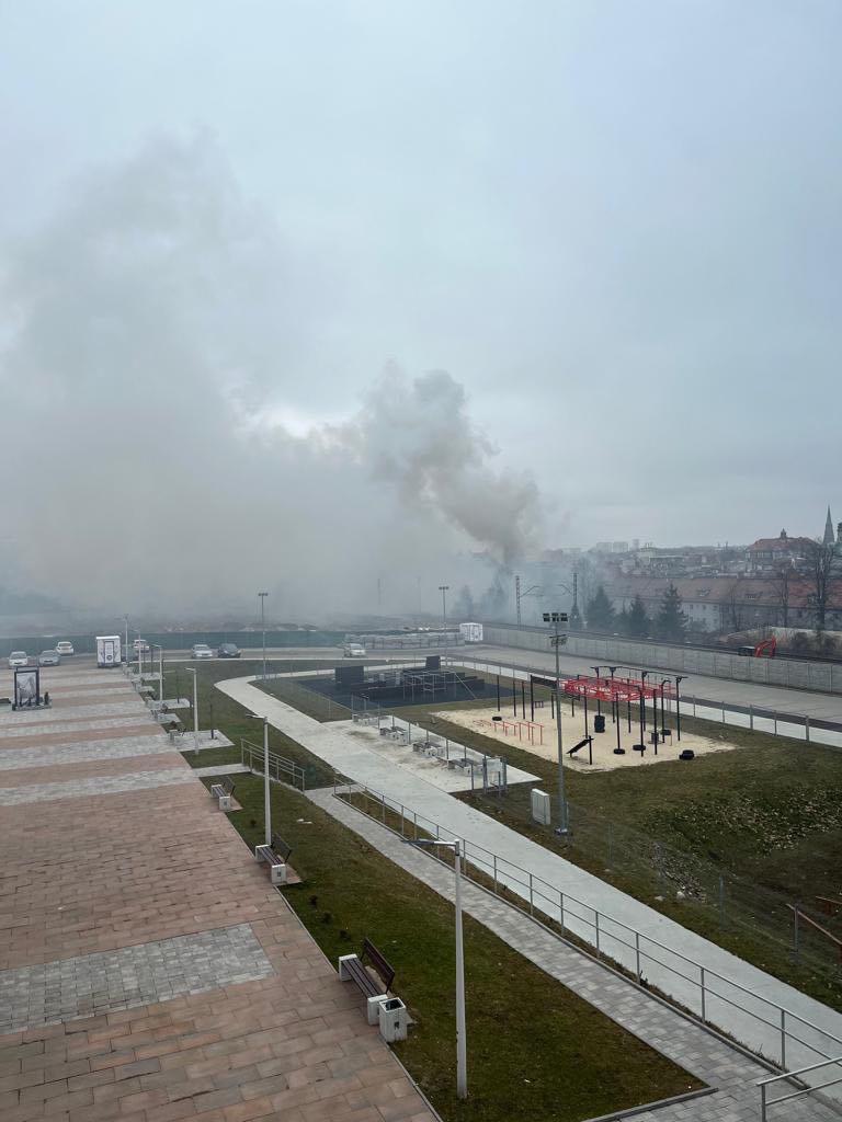 Pozar na ul Miarki w Bytomiu