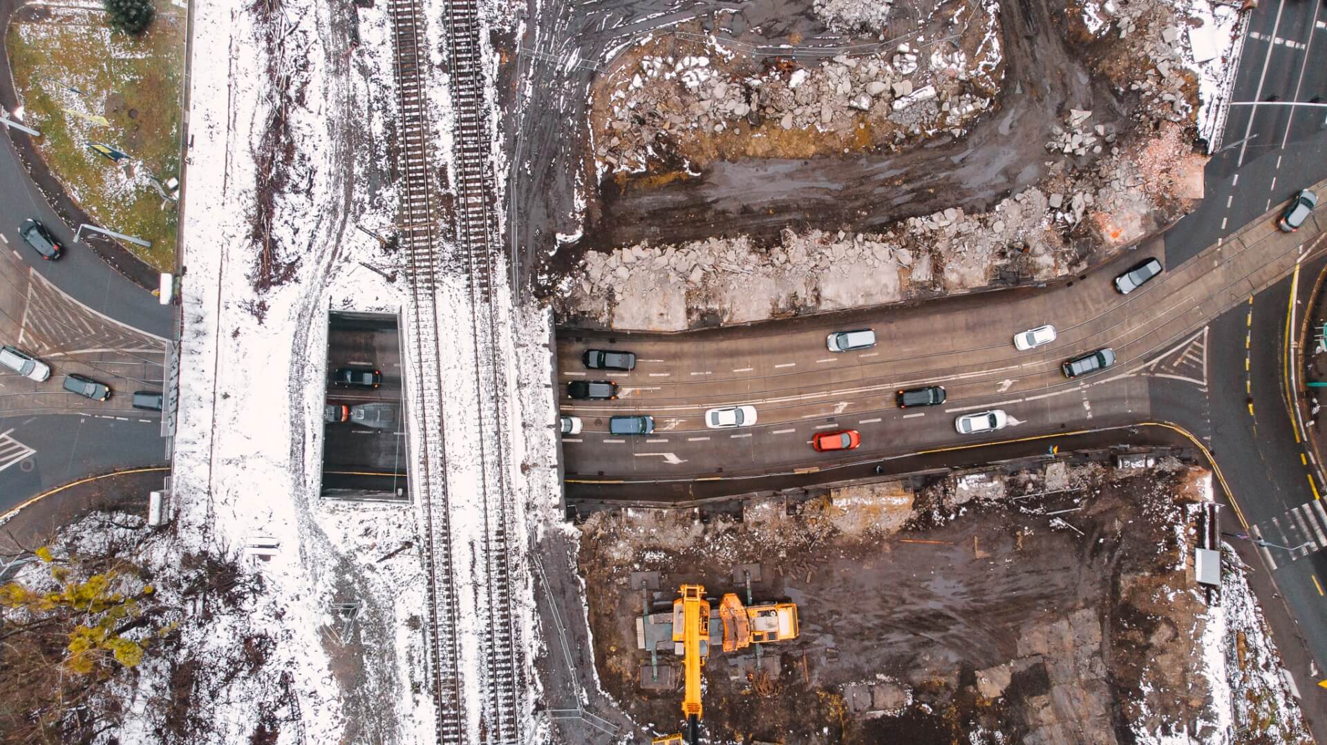 Rozbiórka wiaduktu w Bytomiu