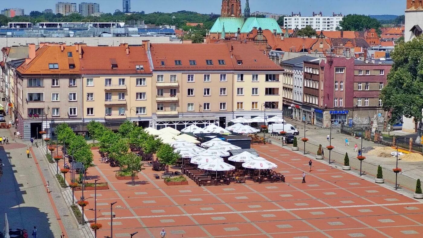 Widok z tarasu Gloria Palast w Bytomiu