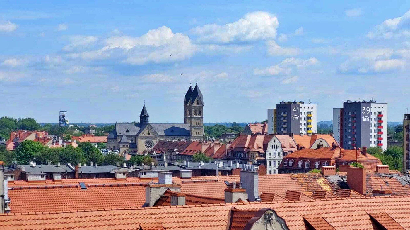 Widok z tarasu Gloria Palast w Bytomiu