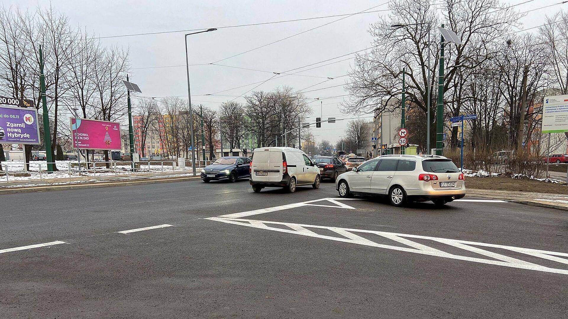 Skrzyzowanie szombierki po przebudowie Skrzyzowanie szombierki po przebudowie