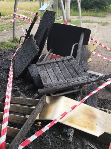 Dewastacja placu zabaw Dewastacja placu zabaw