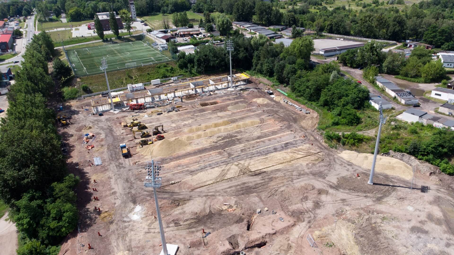 Budowa nowego boiska Polonii Bytom