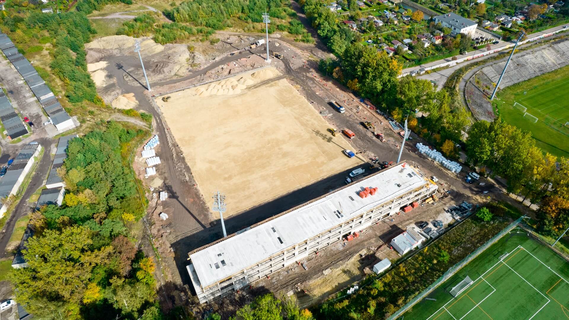 Teren budowy kompleksu sportowego przy ul. Piłkarskiej