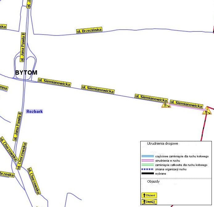 Bytomski2 Utrudnienia w ruchu 13 07 31 Siemianowicka