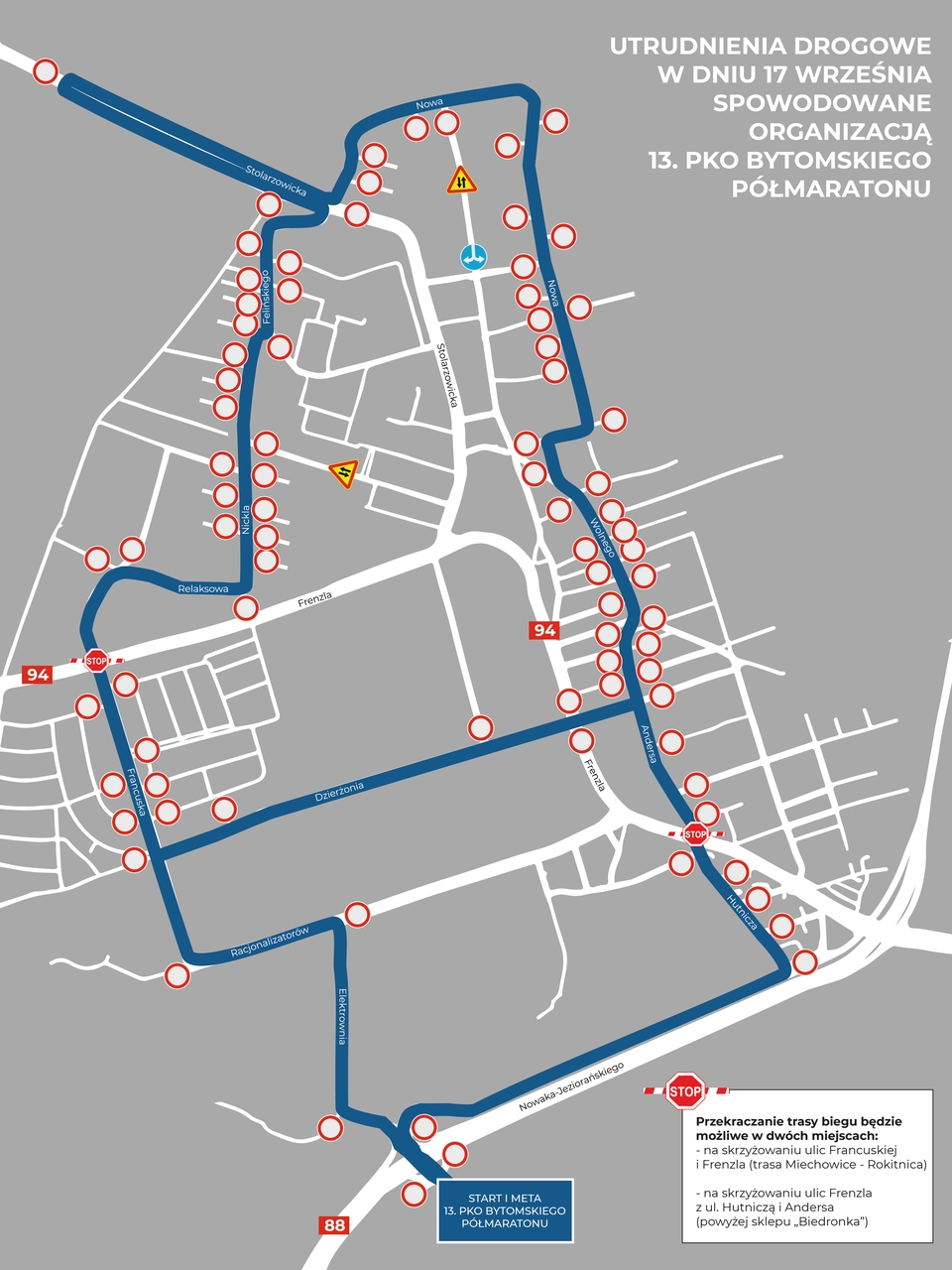 Utrudnienia w trakcie 13. Bytomskiego Półmaratonu