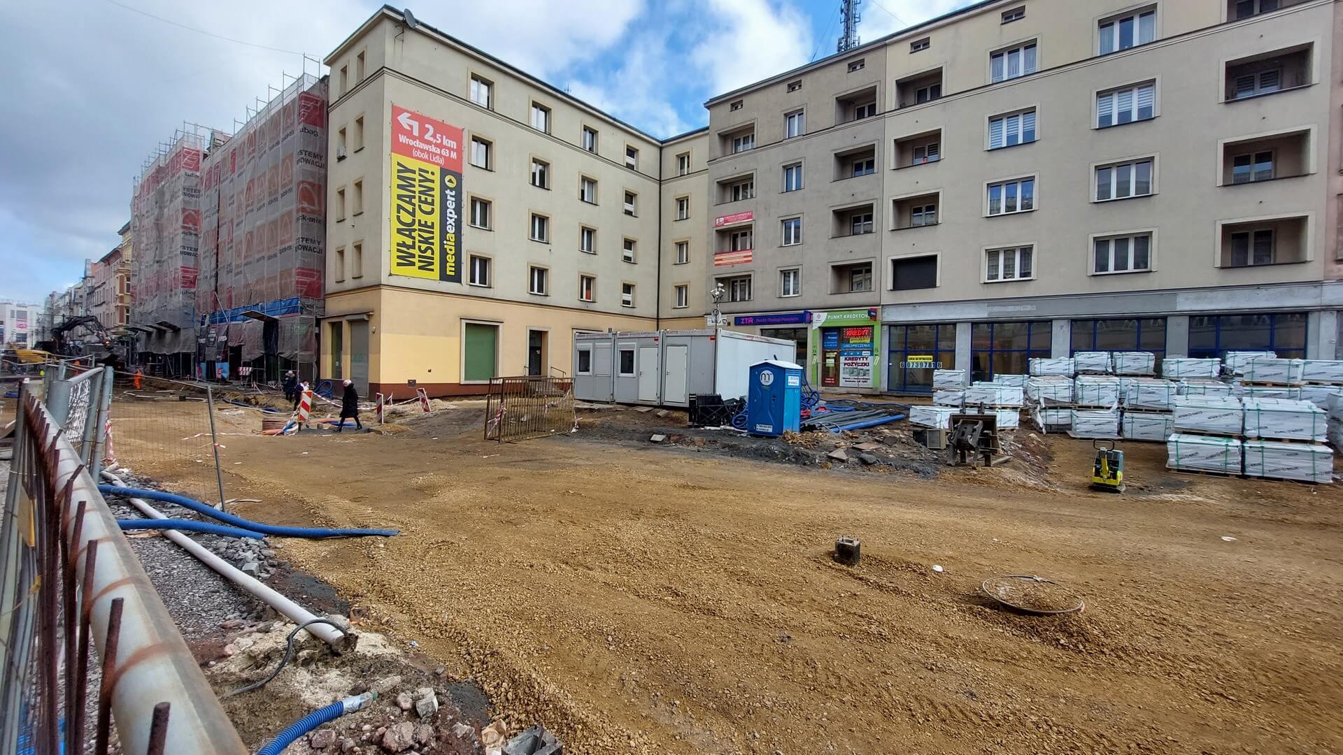 Na ulicy Dworcowej trwa przebudowa