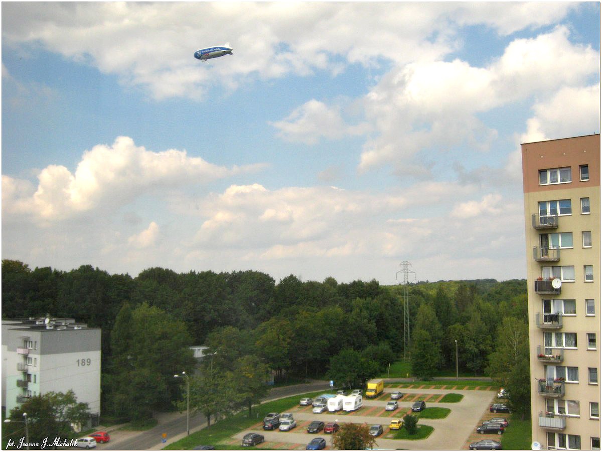 Sterowiec Zeppelin nad Bytomiem