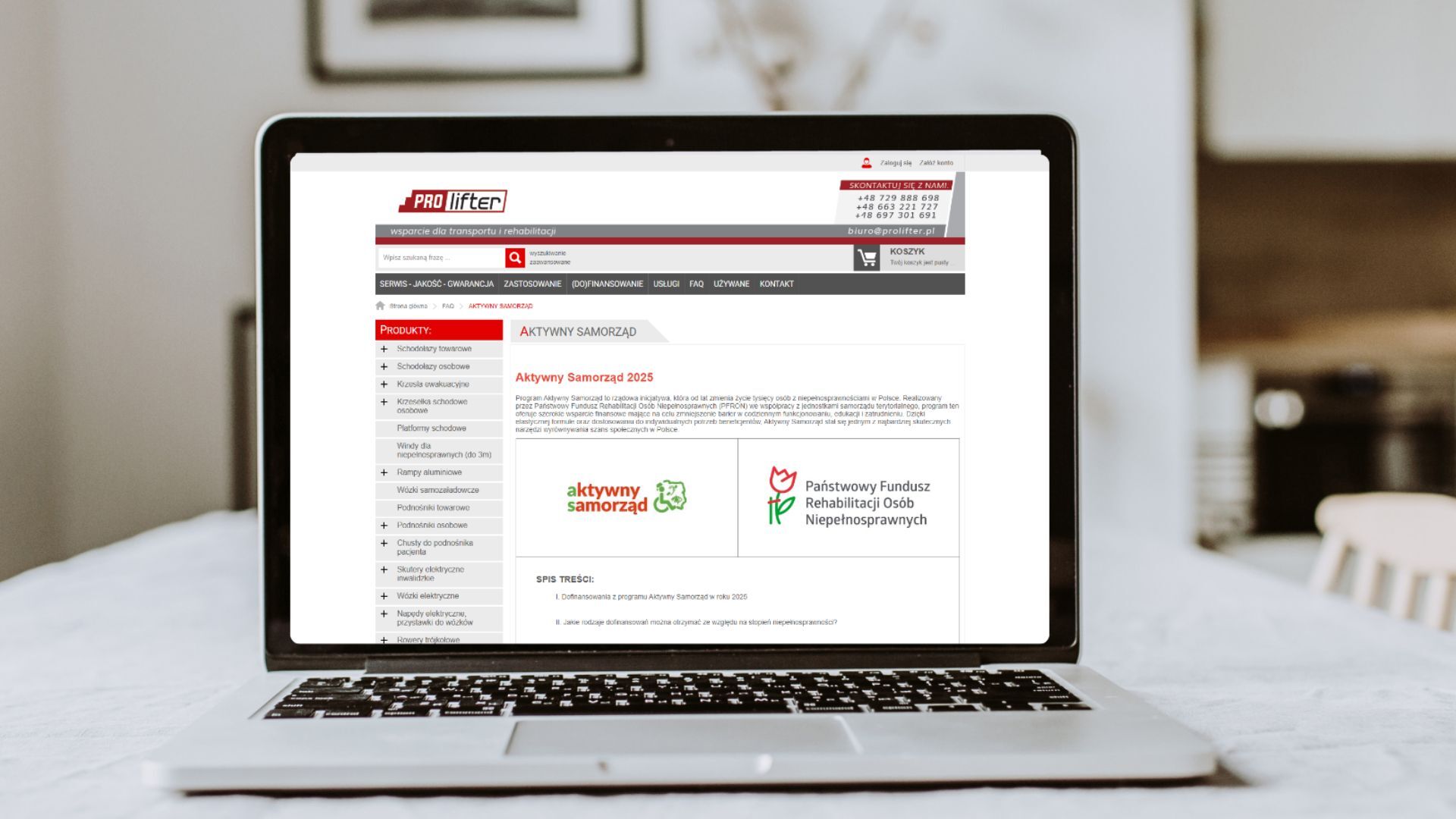 Aktywny samorząd - dofinansowanie na sprzęt, rehabilitację i niezależność życiową - Prolifter