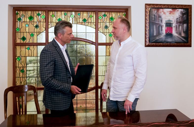 Mariusz Wołosz i Maciej Grychowski z katowickiego oddziału SARP