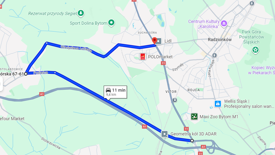 Objazd przez Stolarzowice