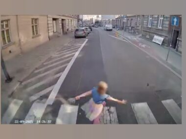 Wypadek przy ul. Piłsudskiego w Bytomiu O krok od tragedii