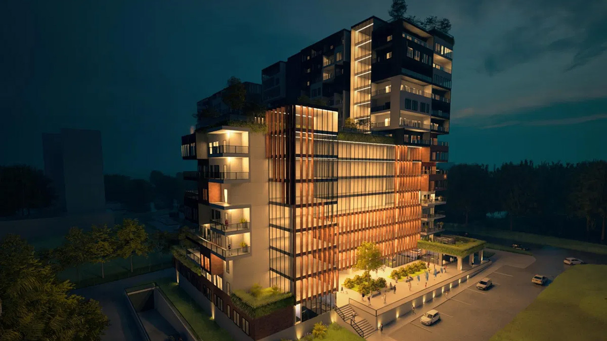 Wizualizacja planowanych wieżowców przy ul. Łużyckiej w Bytomiu