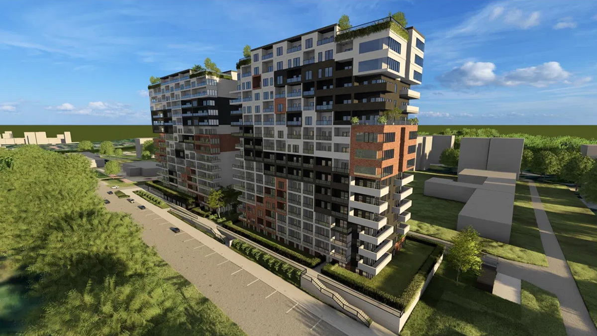 Wizualizacja planowanych wieżowców przy ul. Łużyckiej w Bytomiu