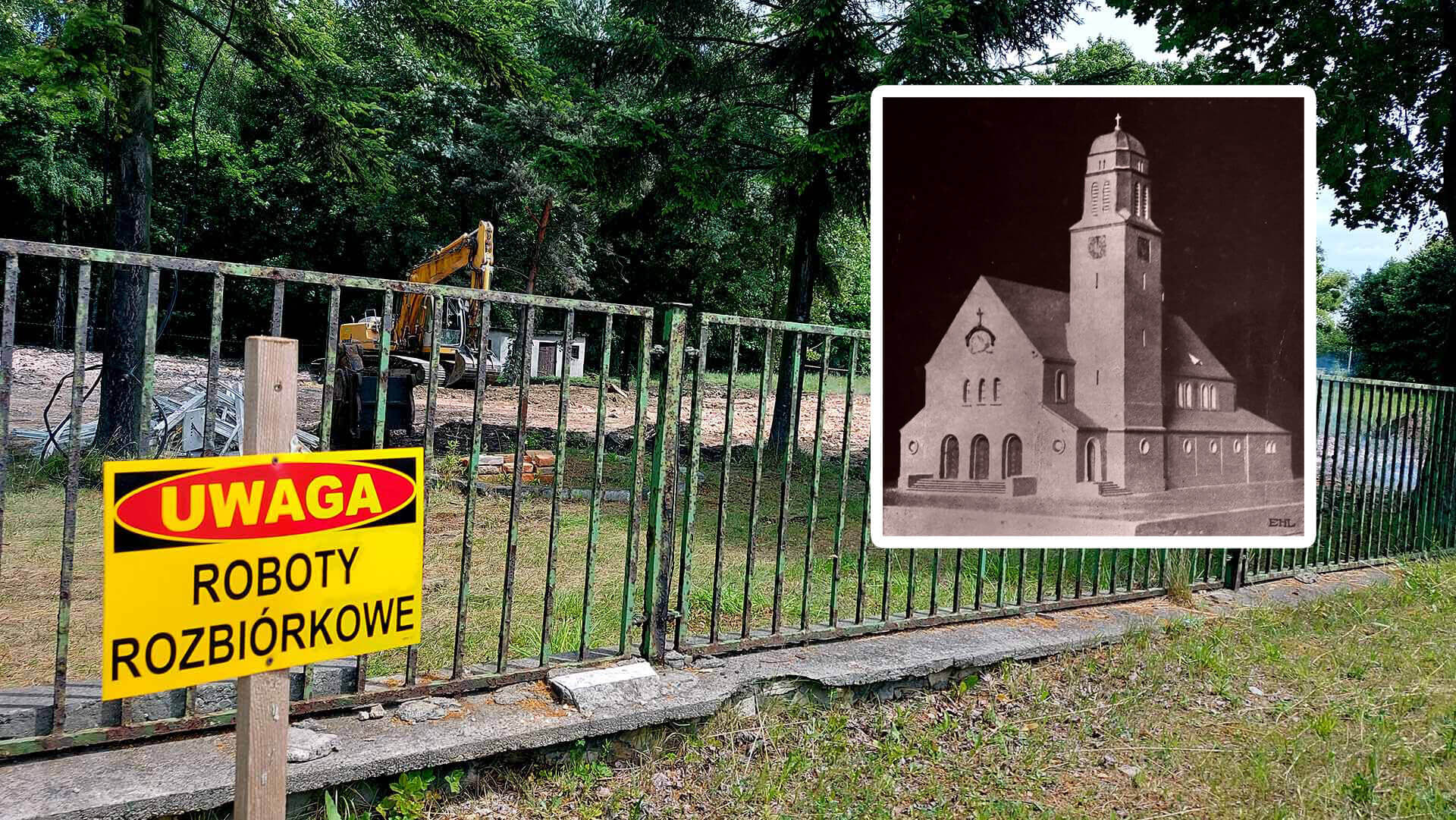 Rozbiórka plebanii dawnego kościoła św. Józefa Robotnika