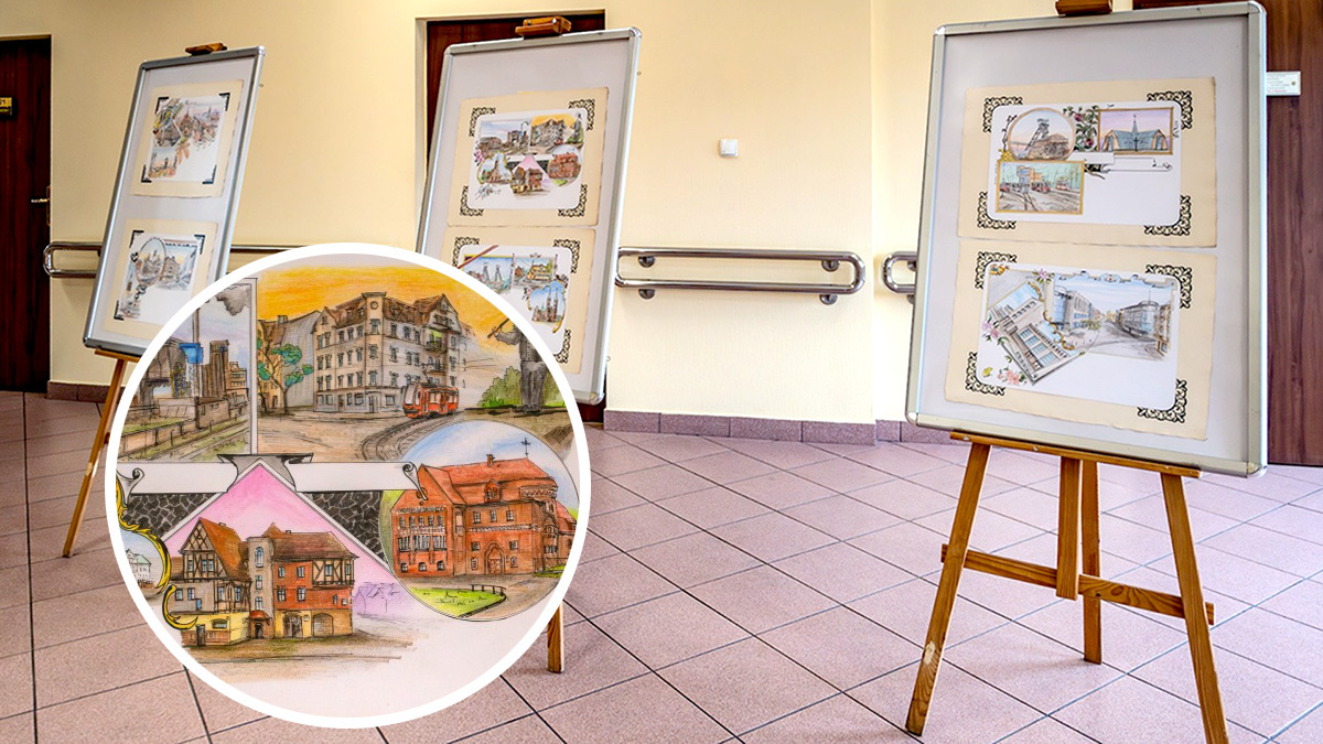 Świetny pomysł! Szymon Grzesiak przedstawił współczesny Bytom w stylu starych widokówek