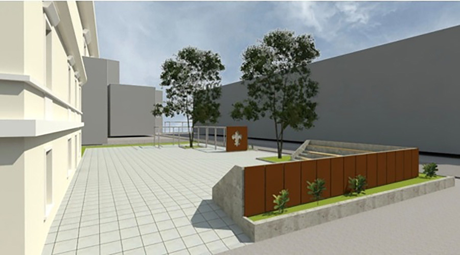 Wizualizacja zagospodarowania skweru przed Ulem / Hufiec Bytom